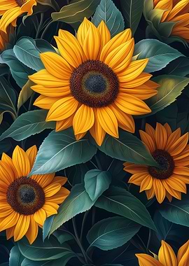 Sunflowers in Bloom