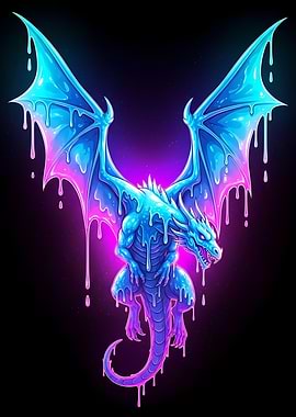 Melting Blue and Pink Dragon