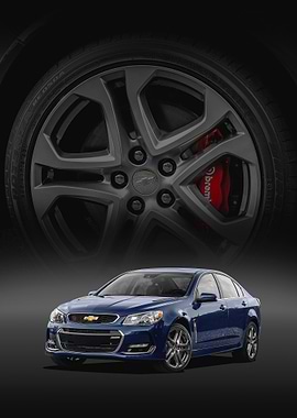 Blue Chevrolet SS poster