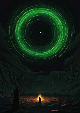 Mystical Green Portal Landscape