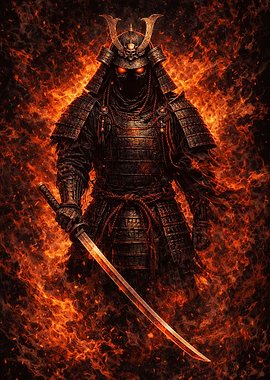 Fiery Samurai Warrior