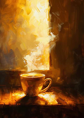 Warm Coffee Cup Painting