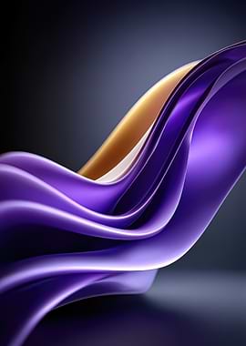 Abstract Purple and Gold Flowing Fabric