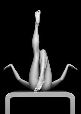 Abstract Body Art in Black and White