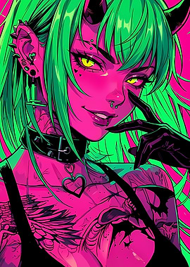 Neon Demon Girl Illustration