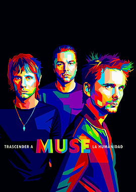 Muse band colorful pop art portrait