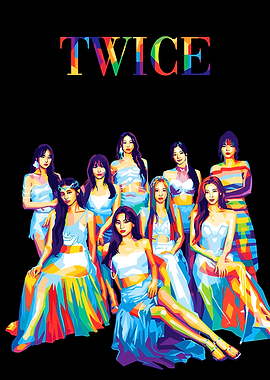 TWICE K-Pop Group Colorful Portrait