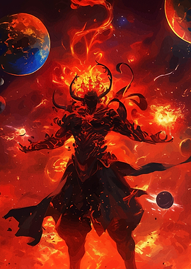 Fiery Cosmic Entity in Space