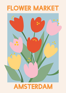 Flower Market Amsterdam Art Print