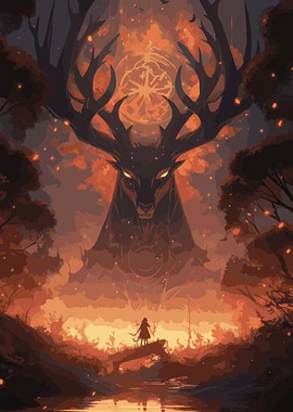 Mystical Deer Spirit in Forest