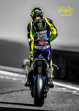 Valentino Rossi on Yamaha Motorcycle