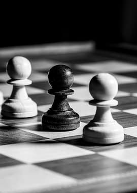 Chess Pawns on Board