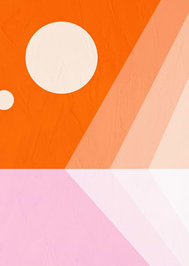 Abstract Orange and Pink Geometric Design
