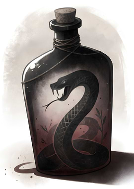 Snake in a Bottle Illustration