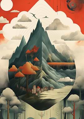 Scandi Mountain Landscape