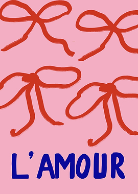 L'amour with Red Bows on Pink