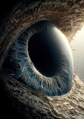 Futuristic Eye in Space Station