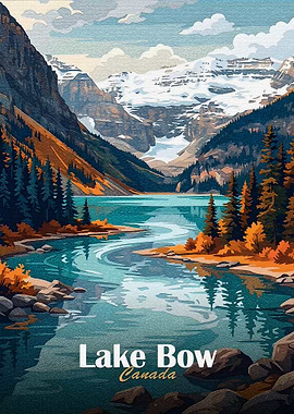 Lake Bow Canada Landscape Art