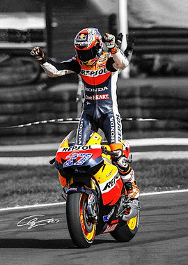 Casey Stoner Motorcycle Racer Victory Celebration