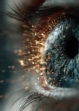 Sparkling Blue Eye Close-Up