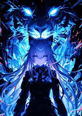 Anime Girl with Tiger Spirit