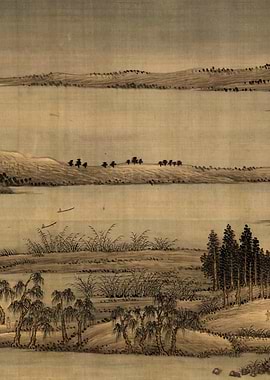 Chinese Lake Landscape Painting Wang Hui