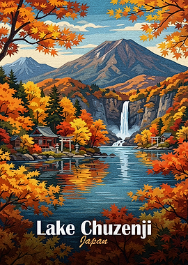 Lake Chuzenji Japan Autumn Landscape