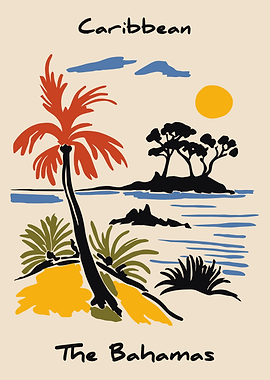 Caribbean, The Bahamas Travel Poster