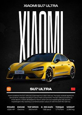 Xiaomi SU7 Ultra Car Poster