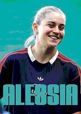 Alessia Russo portrait with teal background