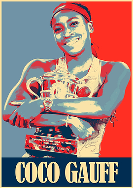 Coco Gauff Tennis Champion Poster