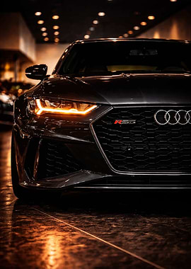 Sleek Black Audi RS6 Front View
