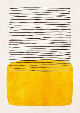 Abstract Geometric Art with Yellow and Lines
