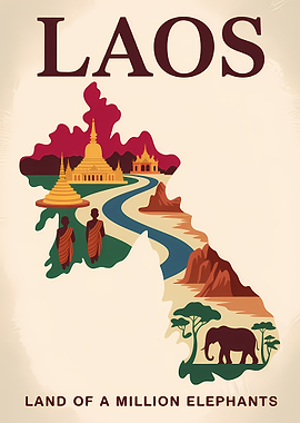 Laos Travel Poster