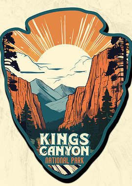 Vintage Kings Canyon National Park, Retro US national park