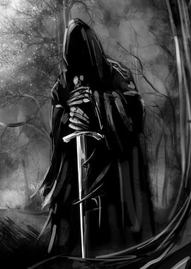 Grim Reaper with Sword in Forest