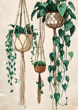 Hanging Plants Illustration