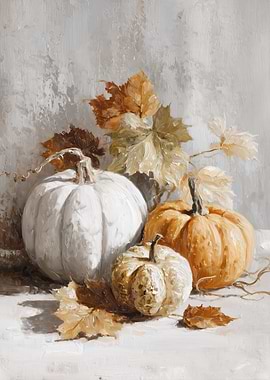 Autumn Pumpkins Still Life Painting