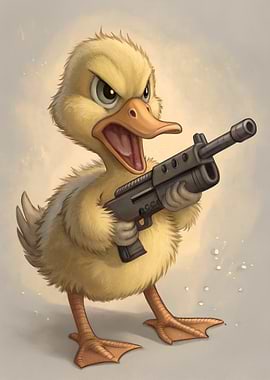 Angry Duckling with a Machine Gun
