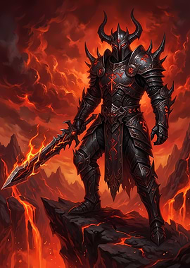 Hell Knight with Flaming Sword