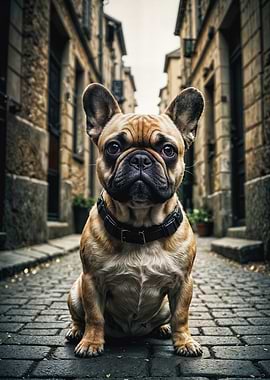French Bulldog Portrait in Stone Alley