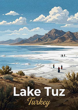 Lake Tuz, Turkey Travel Poster