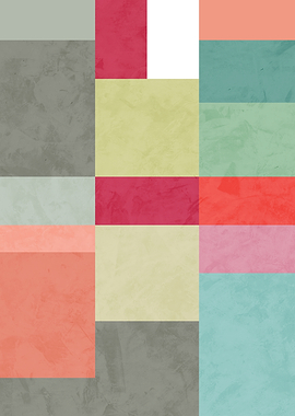 Abstract Geometric Color Block Pattern