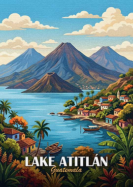 Lake Atitlán, Guatemala Travel Poster