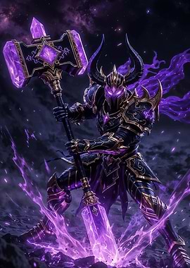 Dark Knight with Crystal Hammer