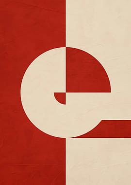 Abstract Red and Beige Geometric Art