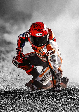 Marc Marquez Motorcycle Racer in Action
