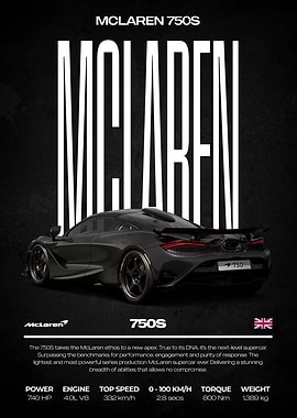 McLaren 750S Car Poster