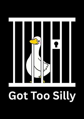 Cartoon Duck Behind Bars: Got Too Silly