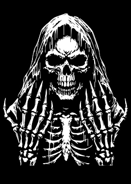 Grim Reaper Skull Illustration